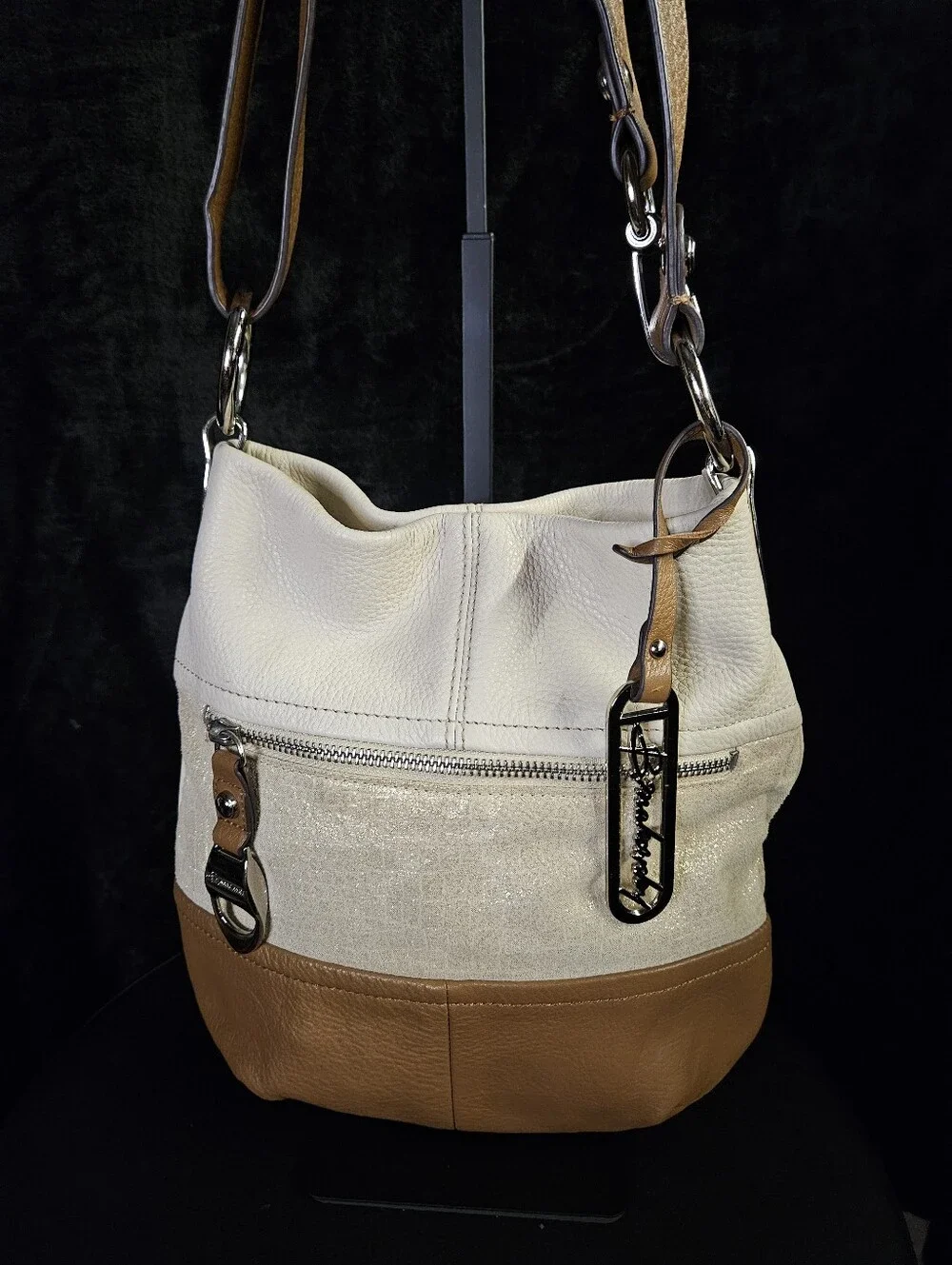B. Makowsky Color- Block Crossbody Hobo Bag